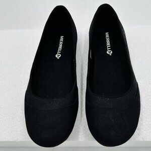 Merrell Performance Leather Suede Ballet Flats Slides Women's Sz 6.5 Black
